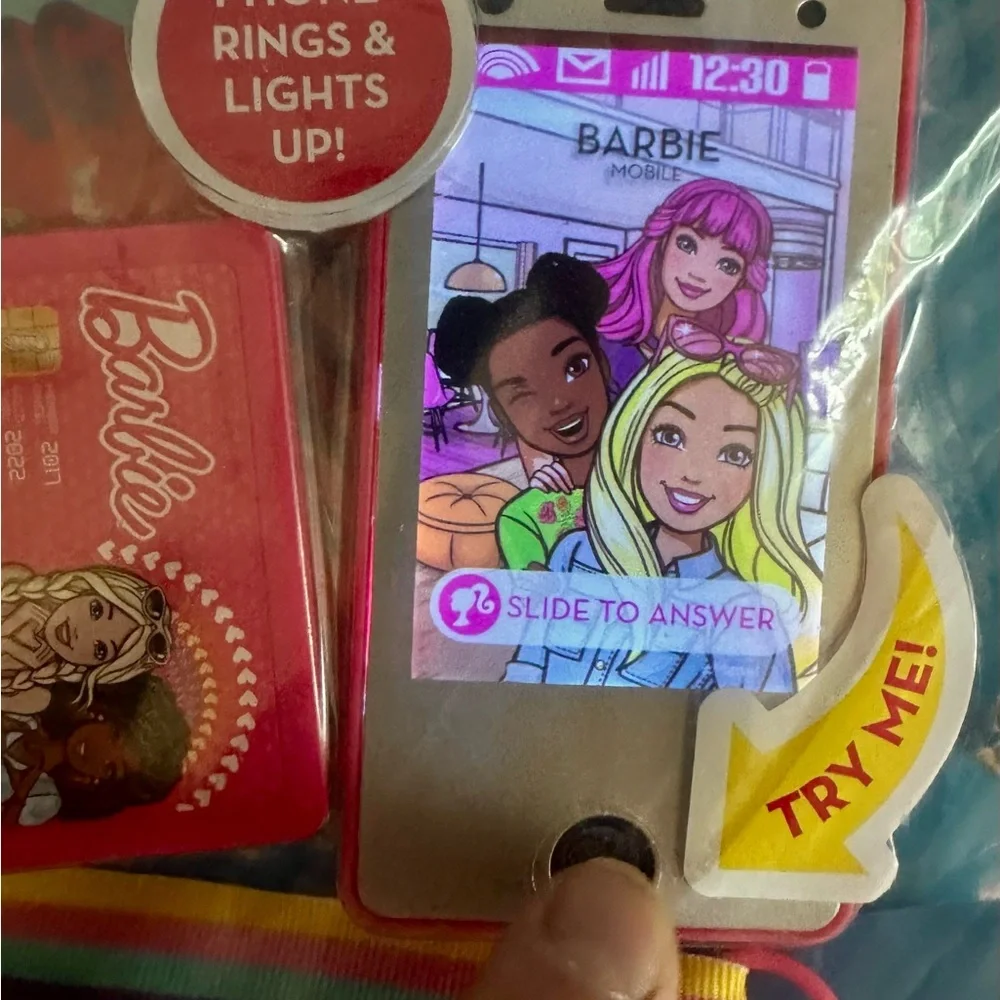 Barbie Electronic Bag Set with Toy Phone - Pink and Blue